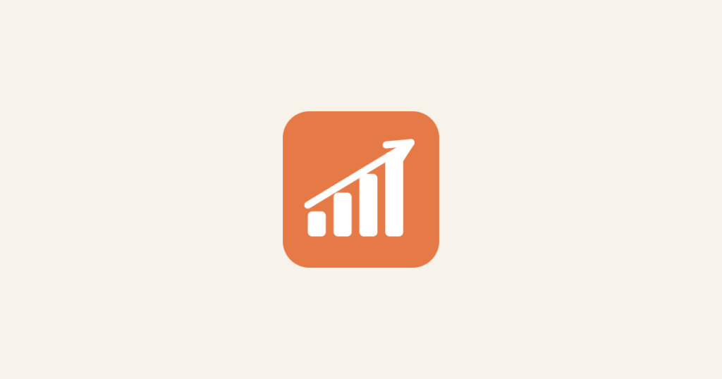 Cream background with an orange rounded-square icon featuring a white bar chart and upward arrow, representing an AI vendor evaluation checklist
