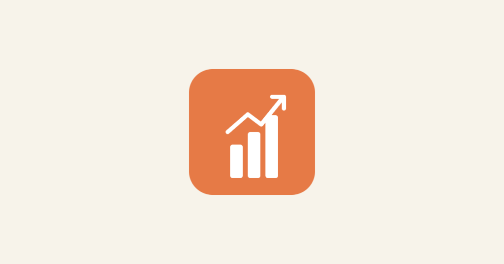 Cream background with an orange rounded-square icon featuring a white bar chart and upward arrow, representing AI project data readiness