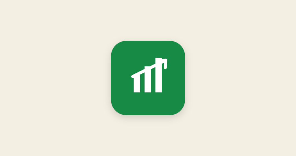 Green rounded-square icon with a white bar chart and upward arrow on a cream background, representing Meta Advantage+ sales campaign performance