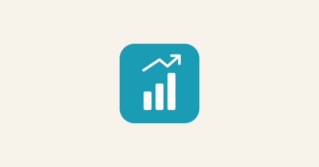 Cream background with a teal rounded-square icon featuring a white bar chart and upward arrow, representing a website backup and disaster recovery plan