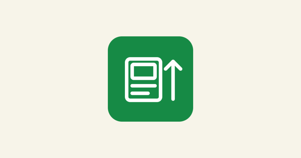Social post card with an upward arrow, cover for a guide on whether to boost a post or create an ad on Facebook