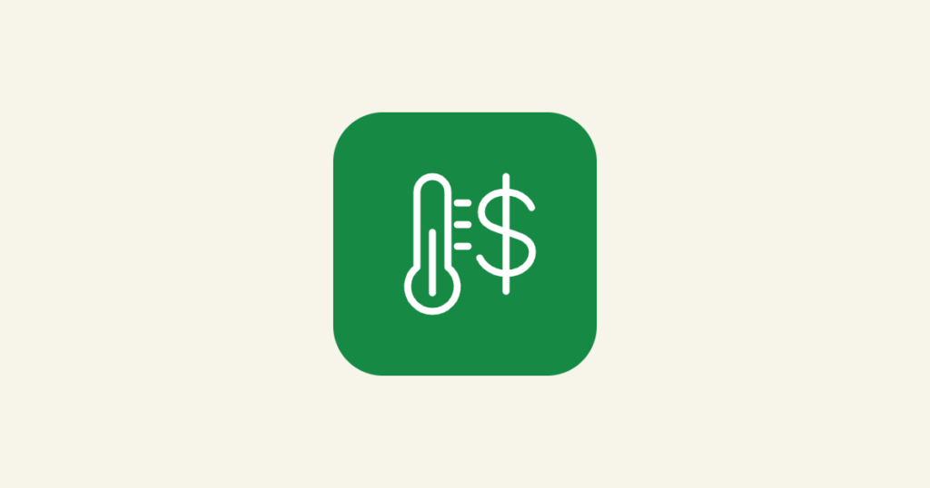 Google Ads budget for HVAC companies: a thermometer and dollar sign icon