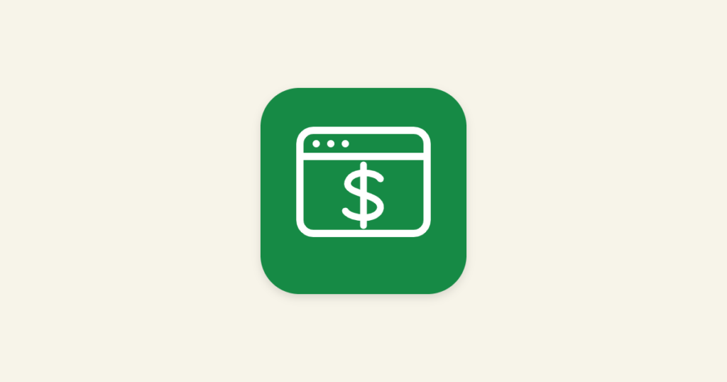 Browser window with a dollar sign for the question: how much does a website cost for a small business?