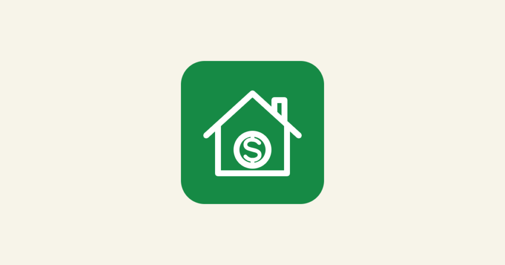 Roofing Google Ads cost per lead: green house icon with a dollar sign